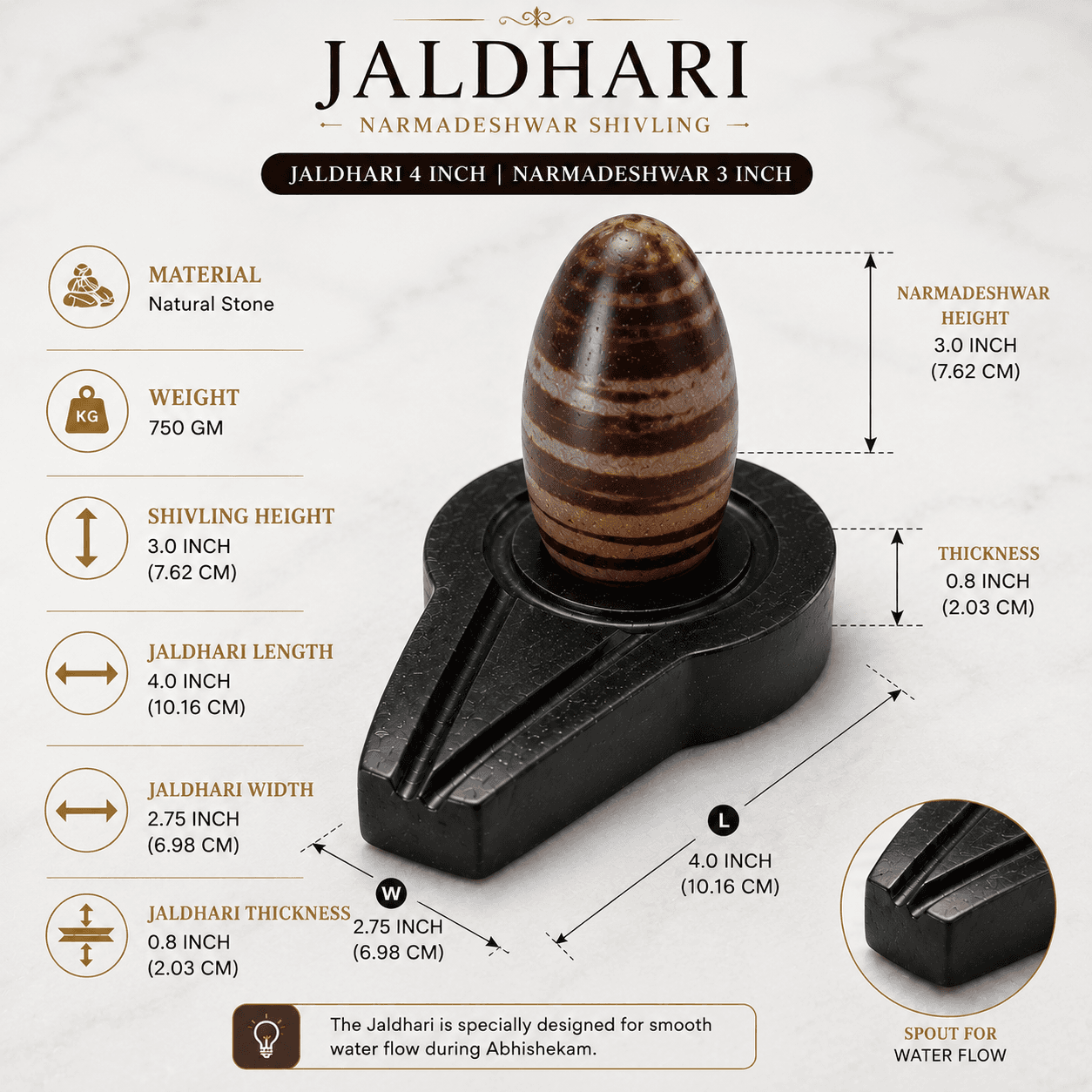 Jaldhari 4 Inch with Narmadeshwar 3 Inch thumbnail 2