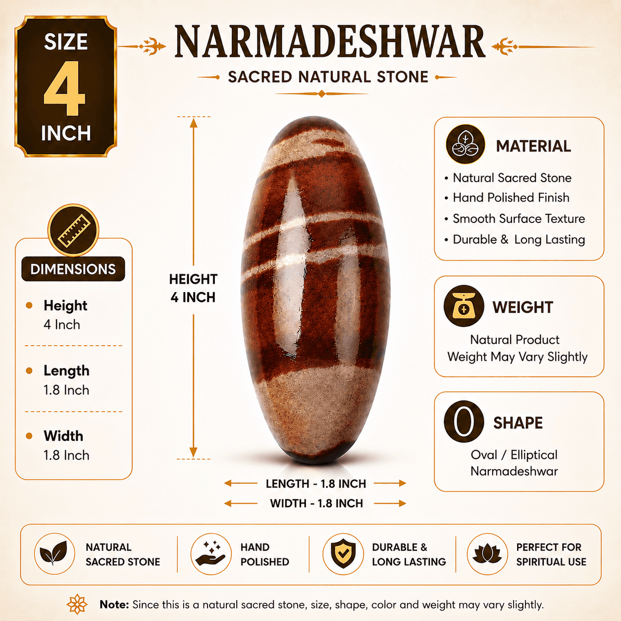 Narmadeshwar Shivling 4 Inch thumbnail 3