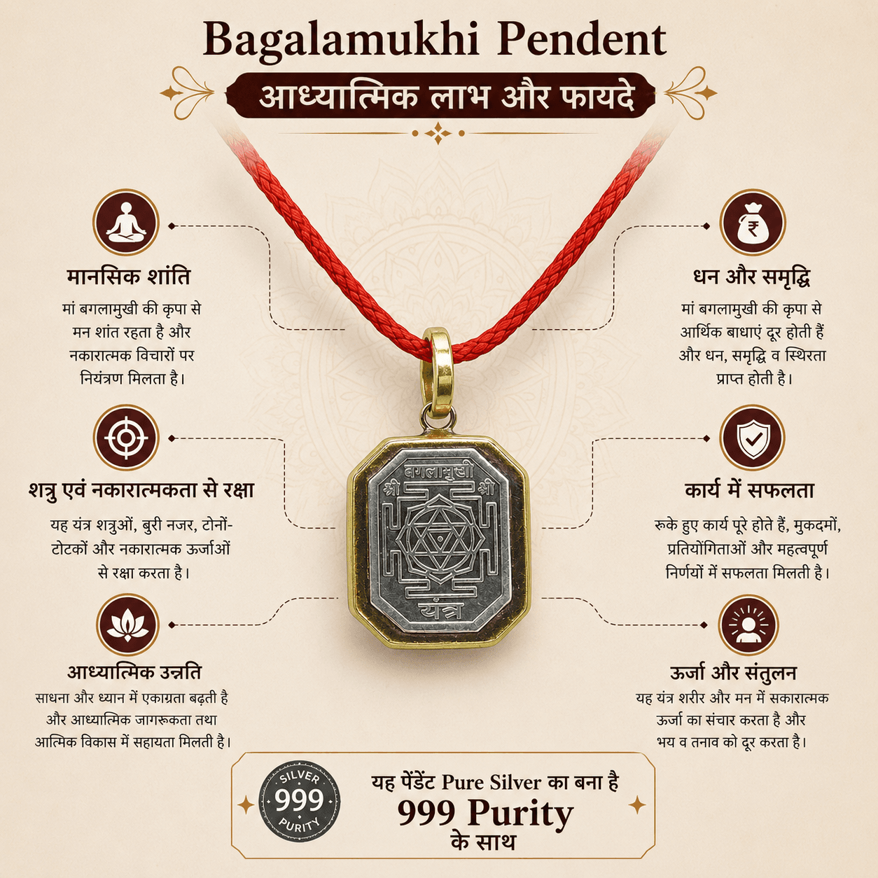 Bagalamukhi Dibbi (Box) Yantra Pendant thumbnail 4