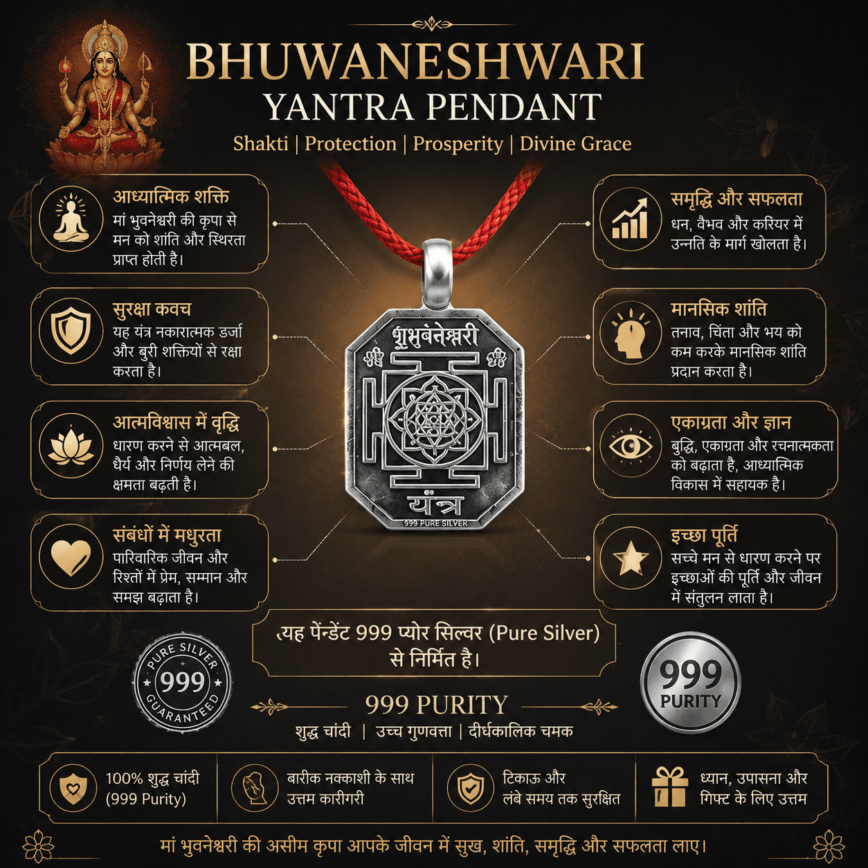 Bhuwaneshwary Yantra Pendant thumbnail 4