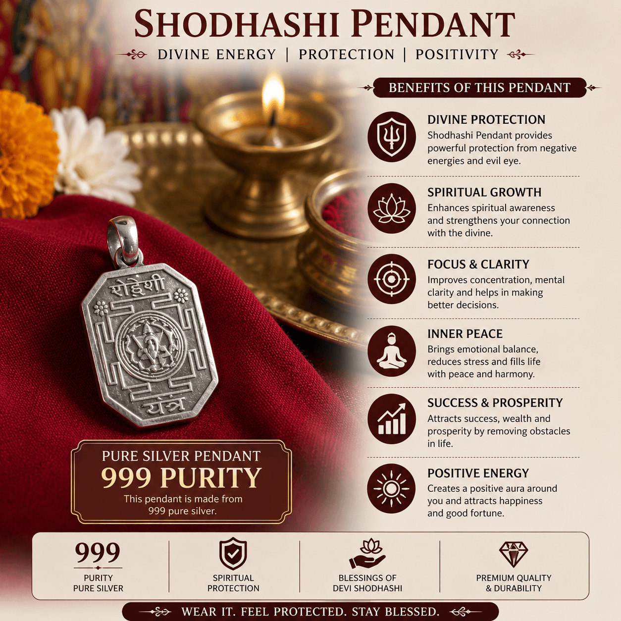 Shodashi (Tripura Sundari) Yantra Pendant thumbnail 4