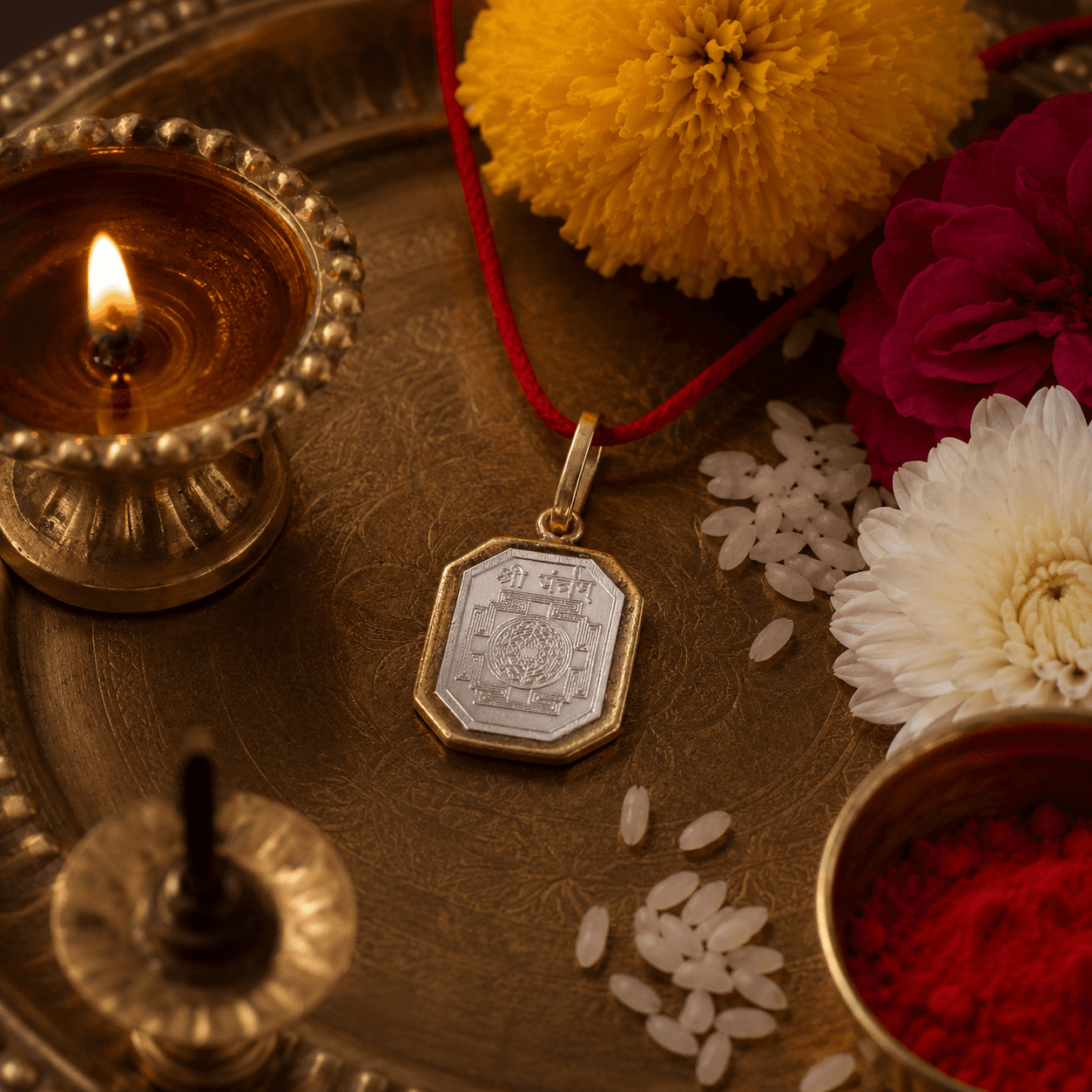 Shree Yantra Dibbi (Square Box) Pendant thumbnail 2