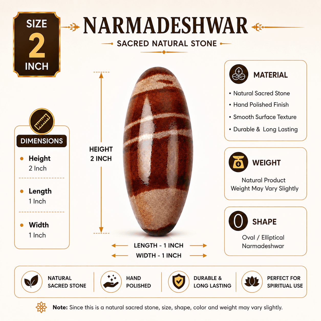 Narmadeshwar Shivling 2 Inch - Image 1