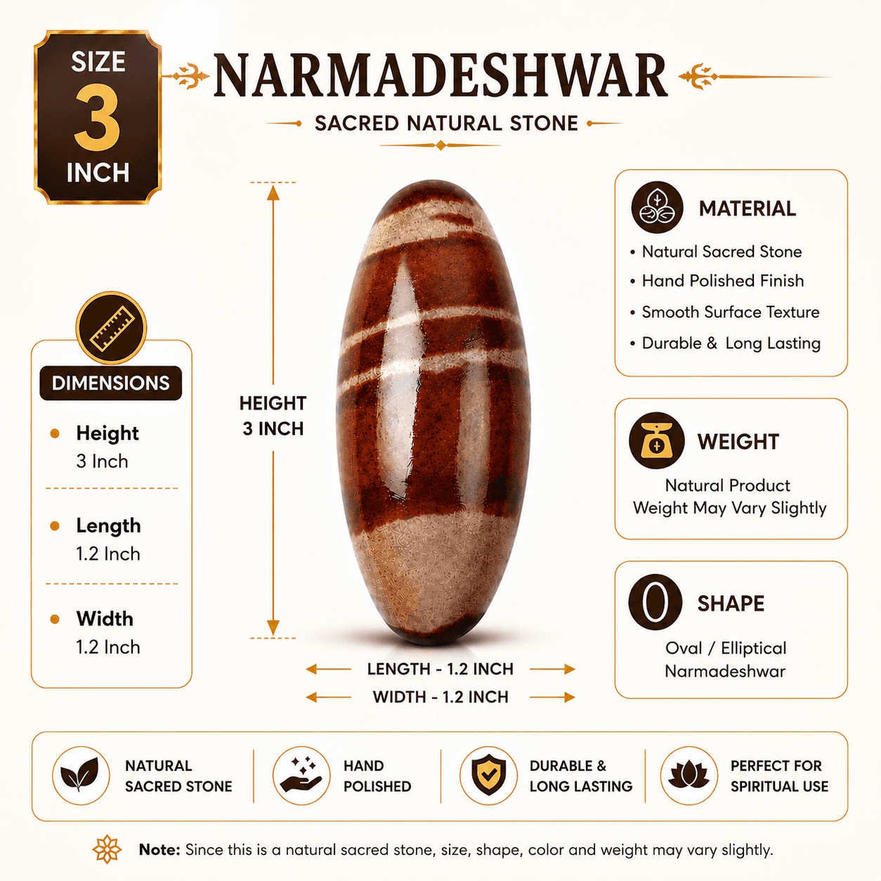 Narmadeshwar Shivling 3 Inch - Image 1