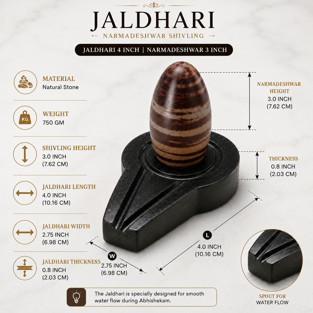 Jaldhari + Narmadeshwar Large Combo (4" + 3") thumbnail 2