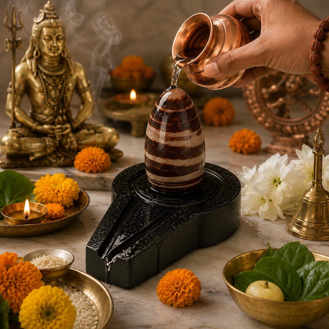Jaldhari + Narmadeshwar Large Combo (4" + 3") thumbnail 3