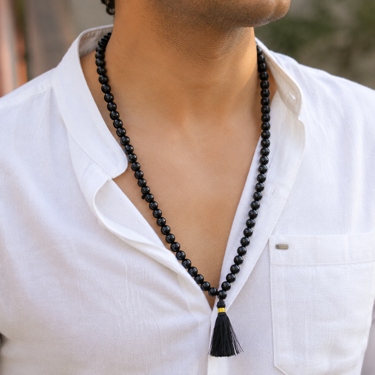 Black Hakik (Agate) Mala thumbnail 2
