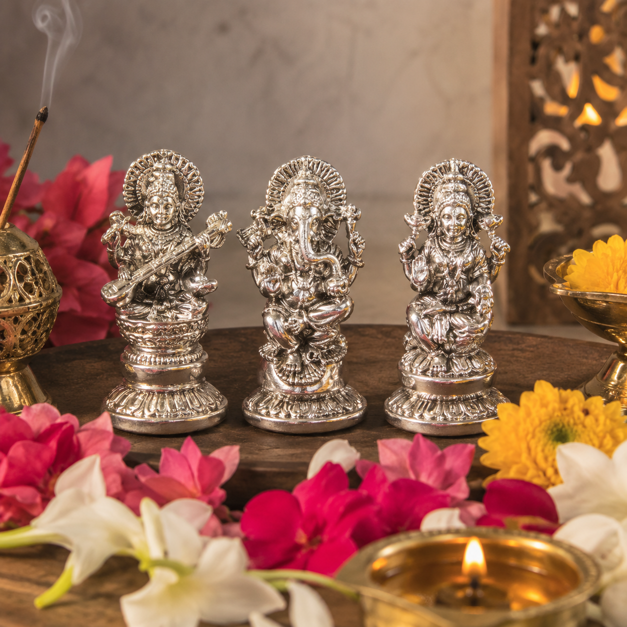 Parad Laxmi Ganesh Saraswati Combo - Image 1