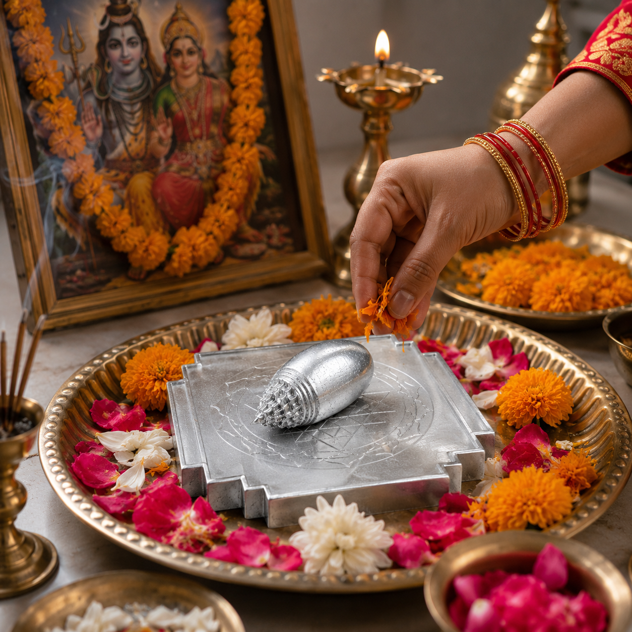 Parad Shri Yantra Shivlingam Combo thumbnail 3