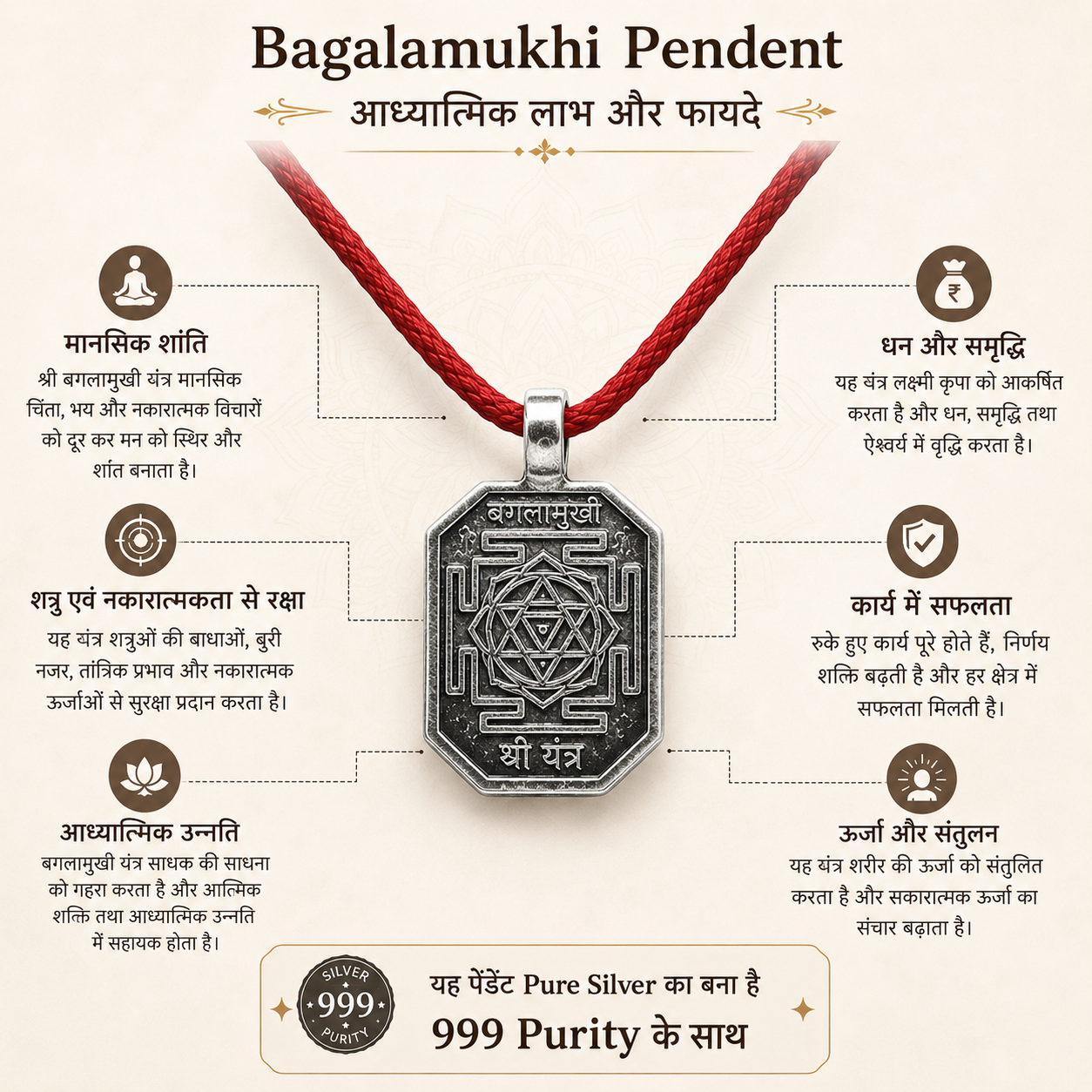Bagalamukhi Yantra Pendant thumbnail 4