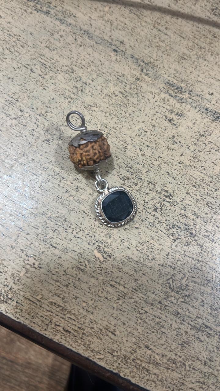 Rahu Dosh Nashak Rudraksha + Stone Pendant