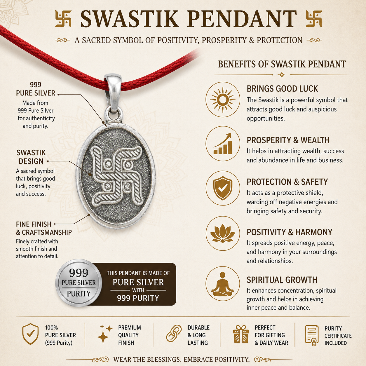 Swastik Yantra Pendant thumbnail 4