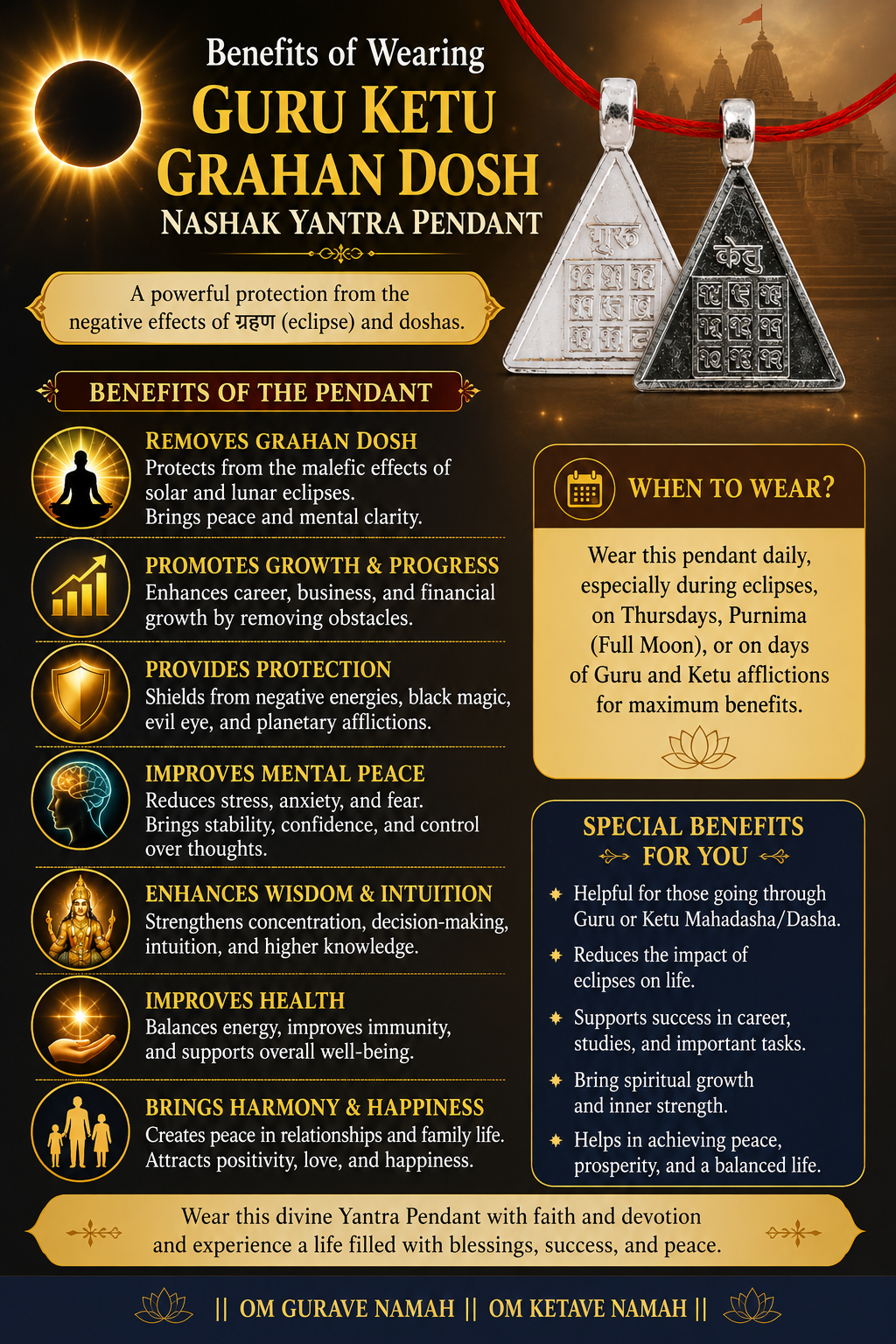Guru Ketu Yog Nivaran Yantra Pendant thumbnail 6