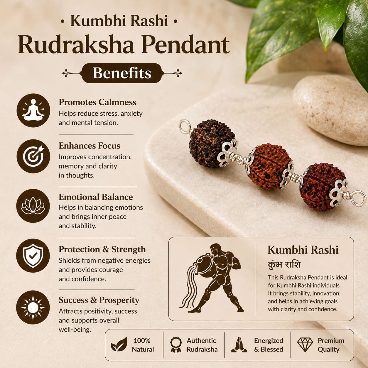 Kumbh Rashi Rudraksha 4+5+6 Mukhi thumbnail 3