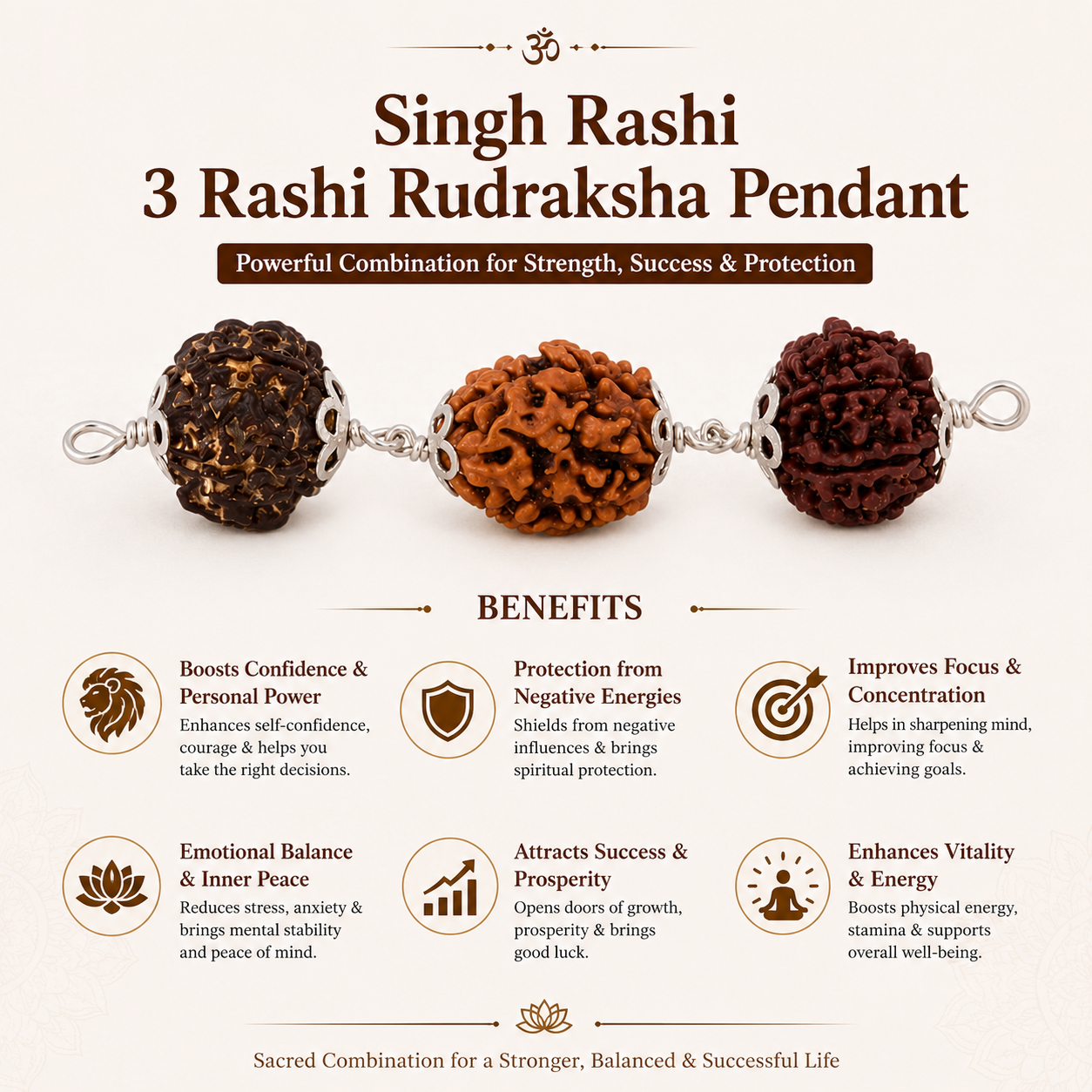 Singh Rashi Rudraksha 5+6+3 Mukhi thumbnail 3