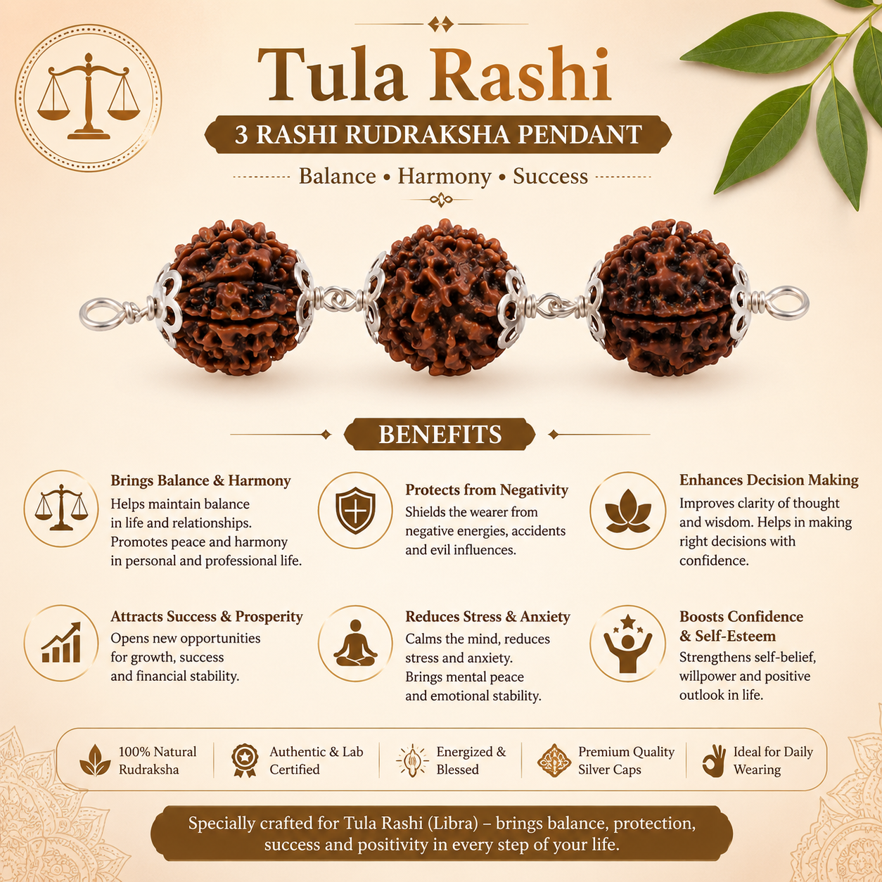 Tula Rashi Rudraksha 4+5+6 Mukhi thumbnail 3
