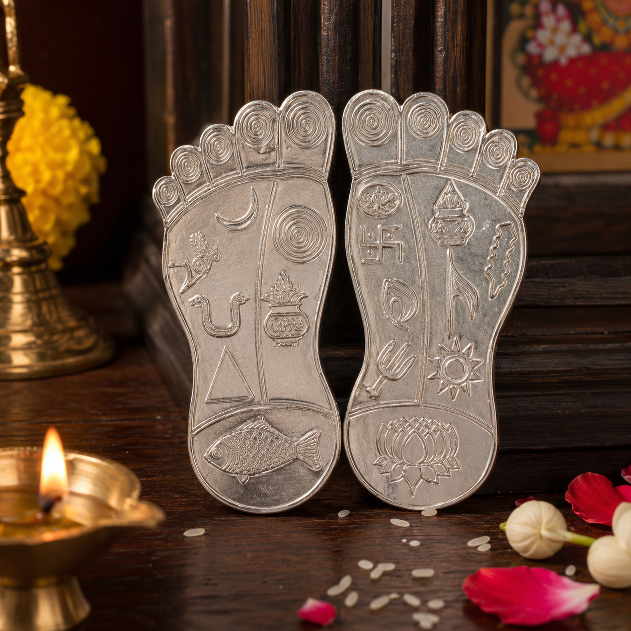 Silver Laxmi Charan Paduka thumbnail 3