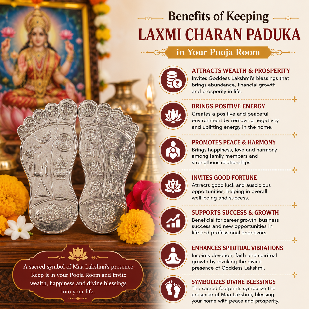 Silver Laxmi Charan Paduka thumbnail 5