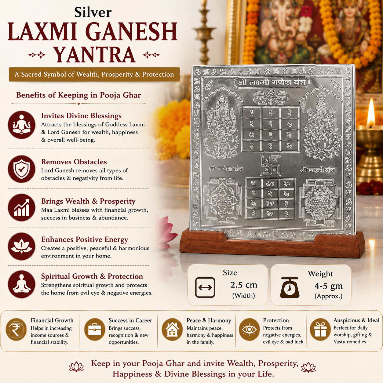 Silver Laxmi Ganesh Yantra thumbnail 4