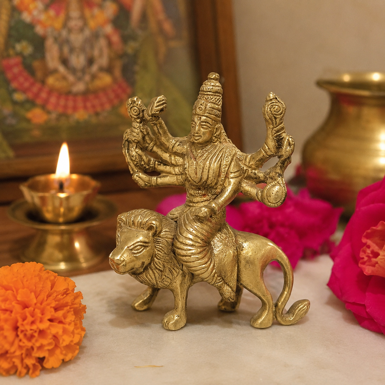 Ashtadhatu Maa Durga (8-Metal Goddess Durga) - Image 1