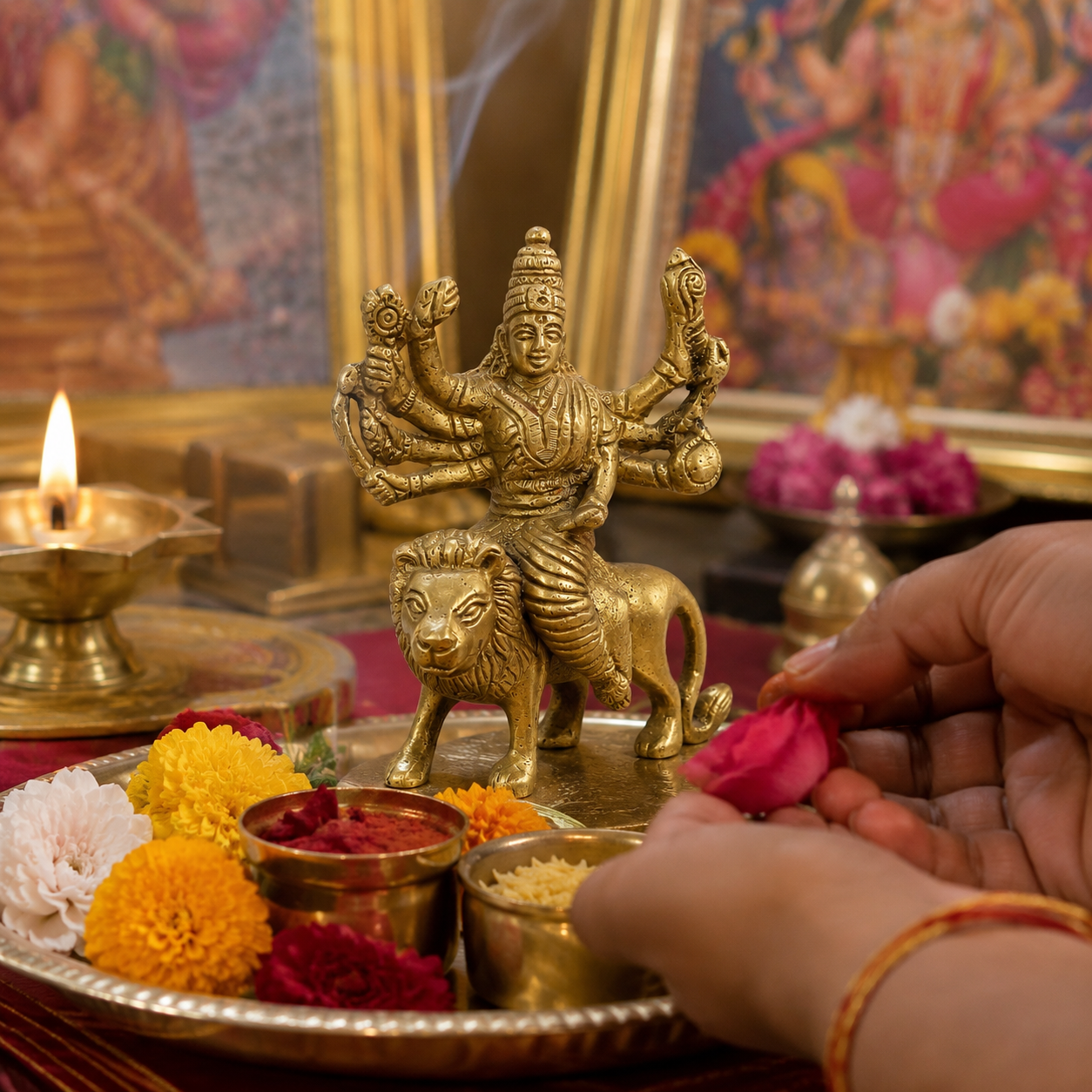 Ashtadhatu Maa Durga (8-Metal Goddess Durga) thumbnail 3