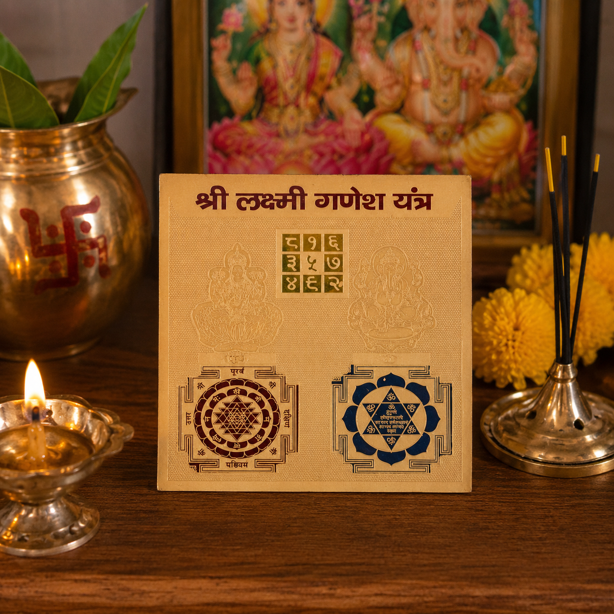 Laxmi Ganesh 3x3 Yantra - Image 1