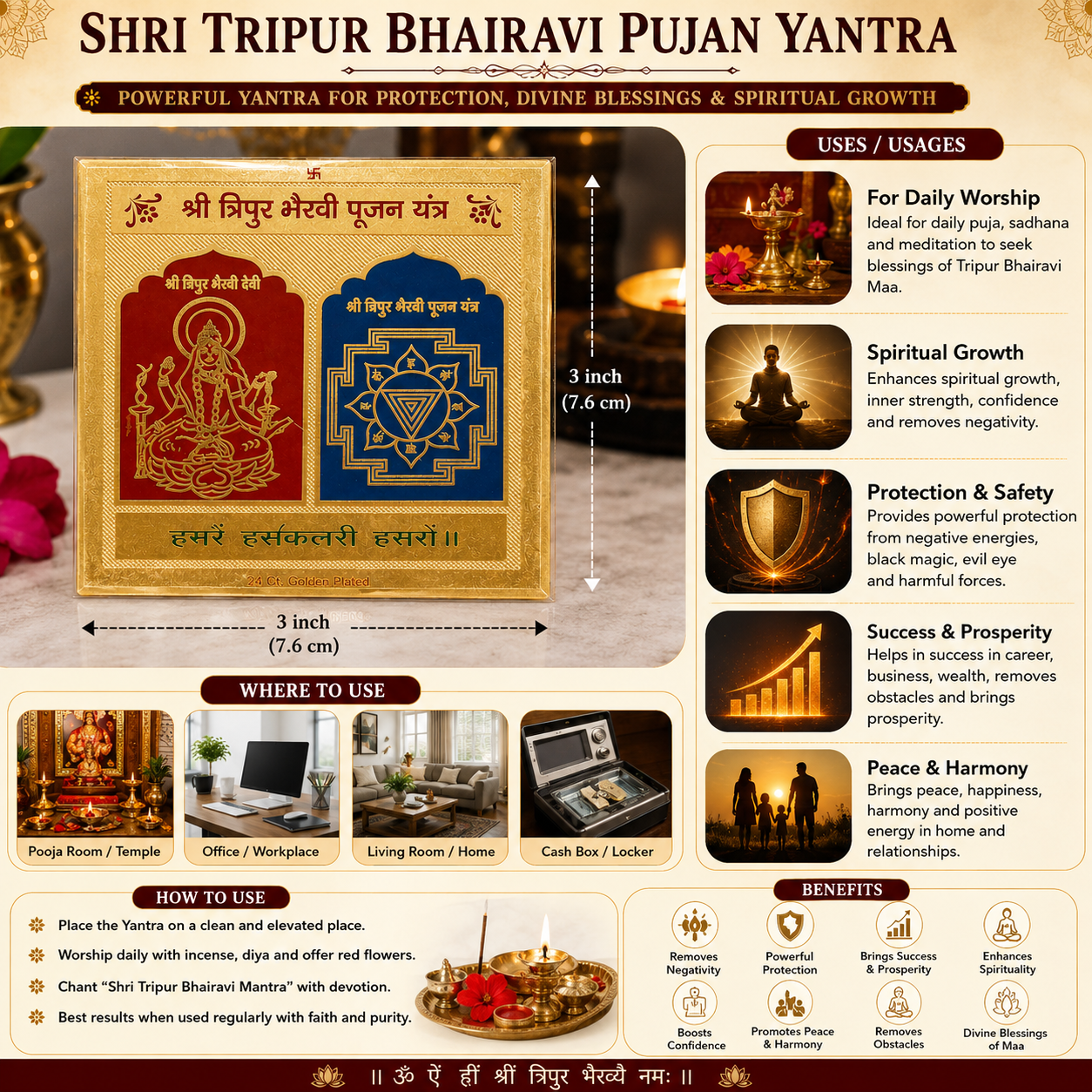 Tripur Bhairavi Pujan 3x3 Yantra thumbnail 3