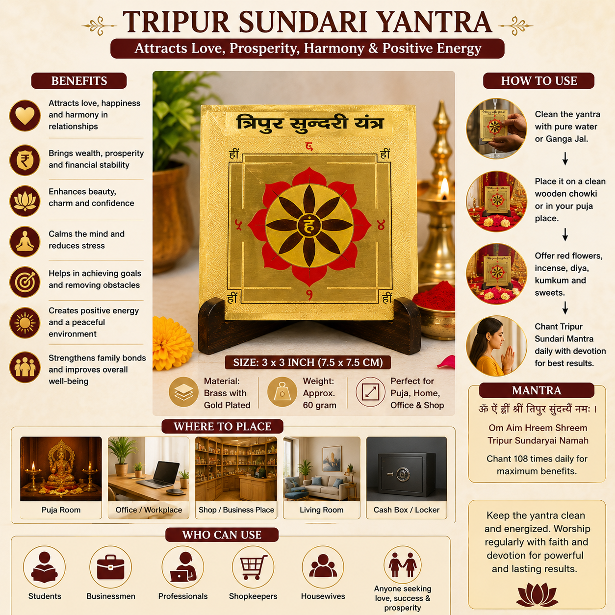 Tripur Sundari 3x3 Yantra thumbnail 3